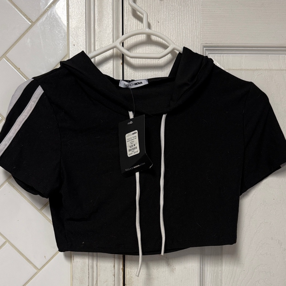 Fashion Nova Black and White Crop Top